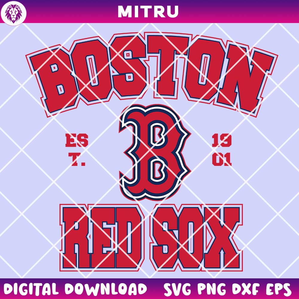 Boston Red Sox Est 1901 SVG PNG, Retro Red Sox Baseball SVG For Cricut