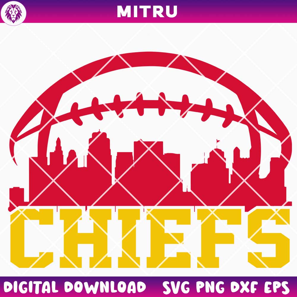 Chiefs City Skyline SVG PNG, Kansas Football SVG File