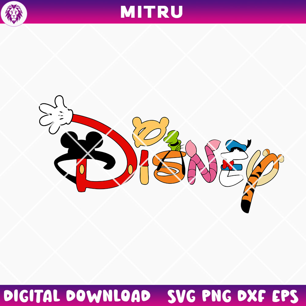 Disney SVG PNG, Mickey Mouse SVG, Winnie The Pooh SVG, Cute Cartoon SVG