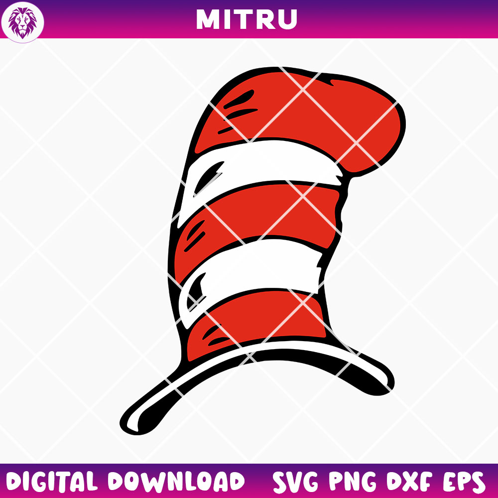 Dr Seuss Big Hat SVG PNG Digital Download