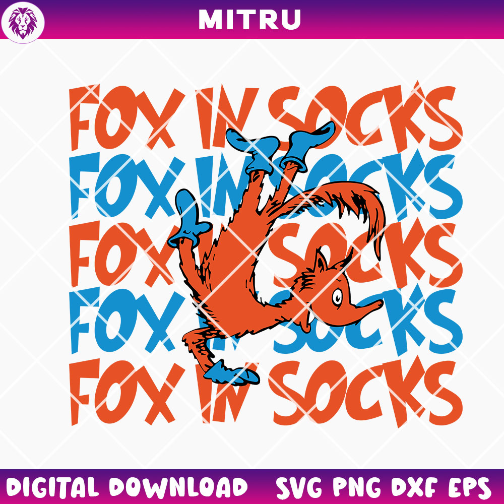 Fox In Socks SVG PNG, Fox Dr Seuss SVG Cutting Files