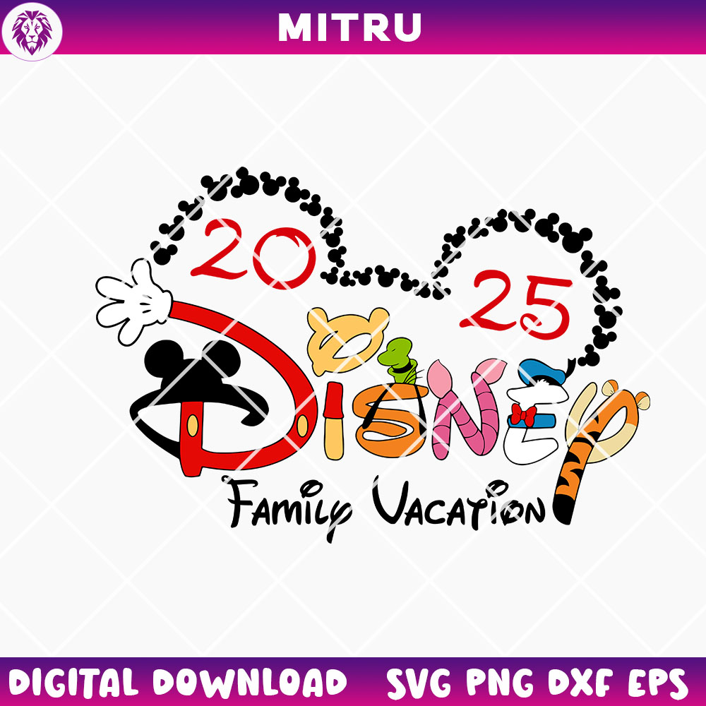 Disney Family Vacation 2025 SVG PNG, Family Trip SVG, Disneyland Vacation SVG Shirt Design