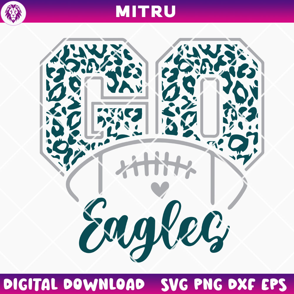 Go Eagles Football Leopard SVG PNG, Philadelphia Eagles Cheerleaders SVG Designs