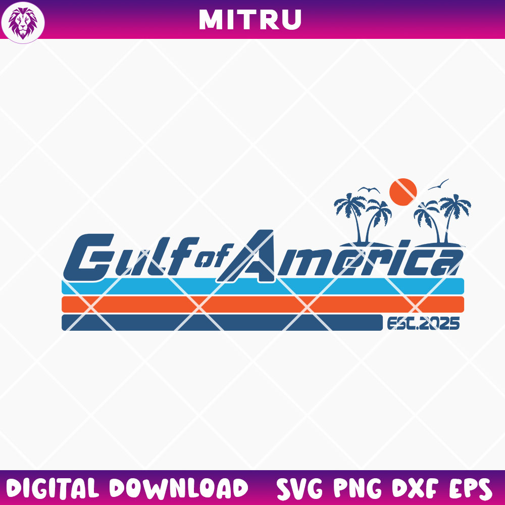 Gulf Of America Est 2025 SVG PNG, Retro Mexico SVG