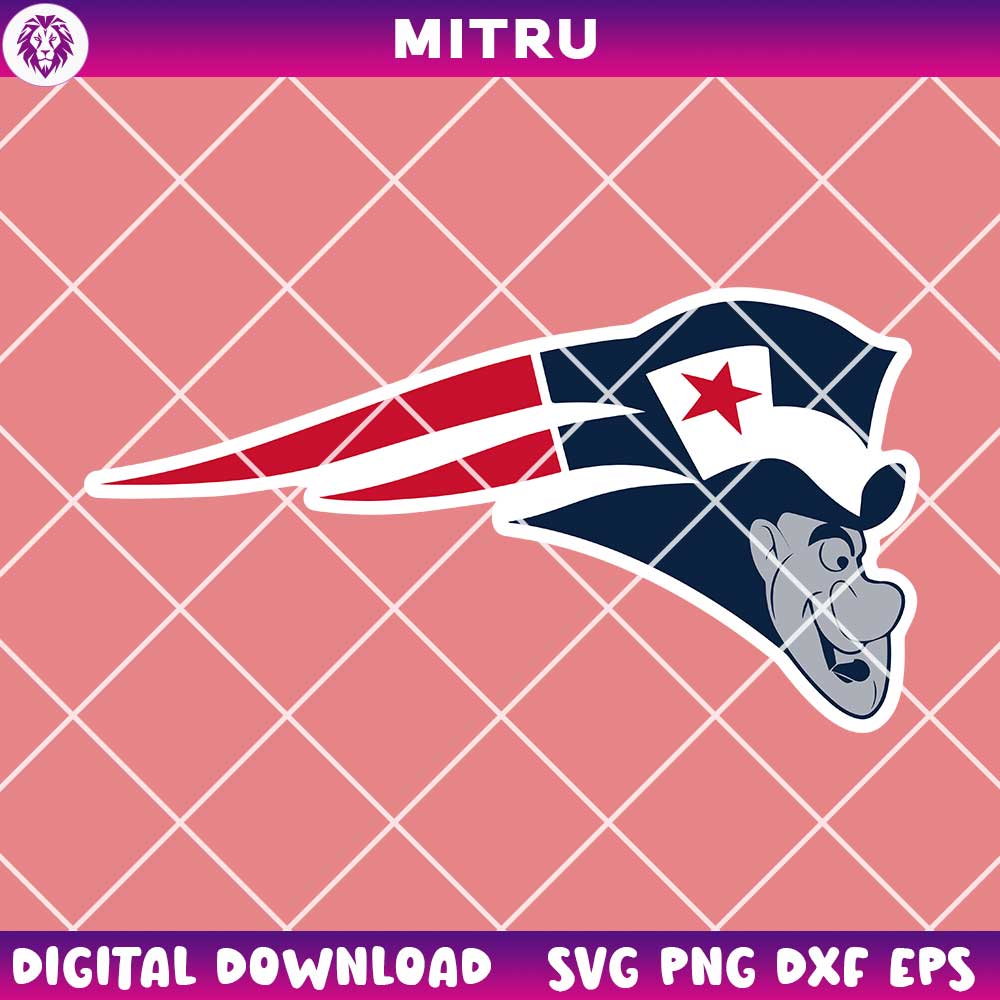 Hatter Cartoon New England Patriots Logo SVG PNG, Funny Disney Patriots Football SVG