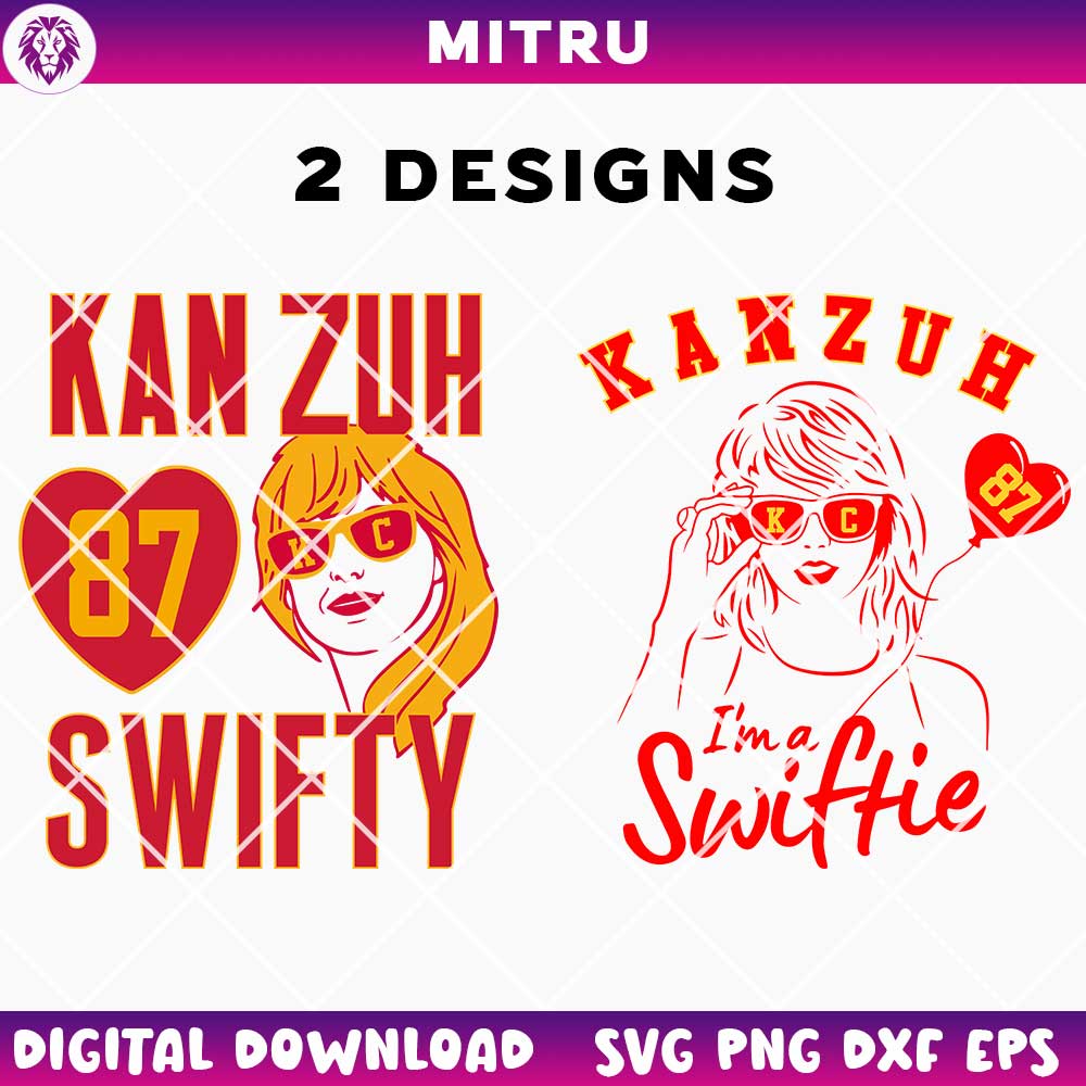 Kan Zuh Swifty SVG PNG, Swiftie SVG, Swift KC Chiefs SVG Cricut Files