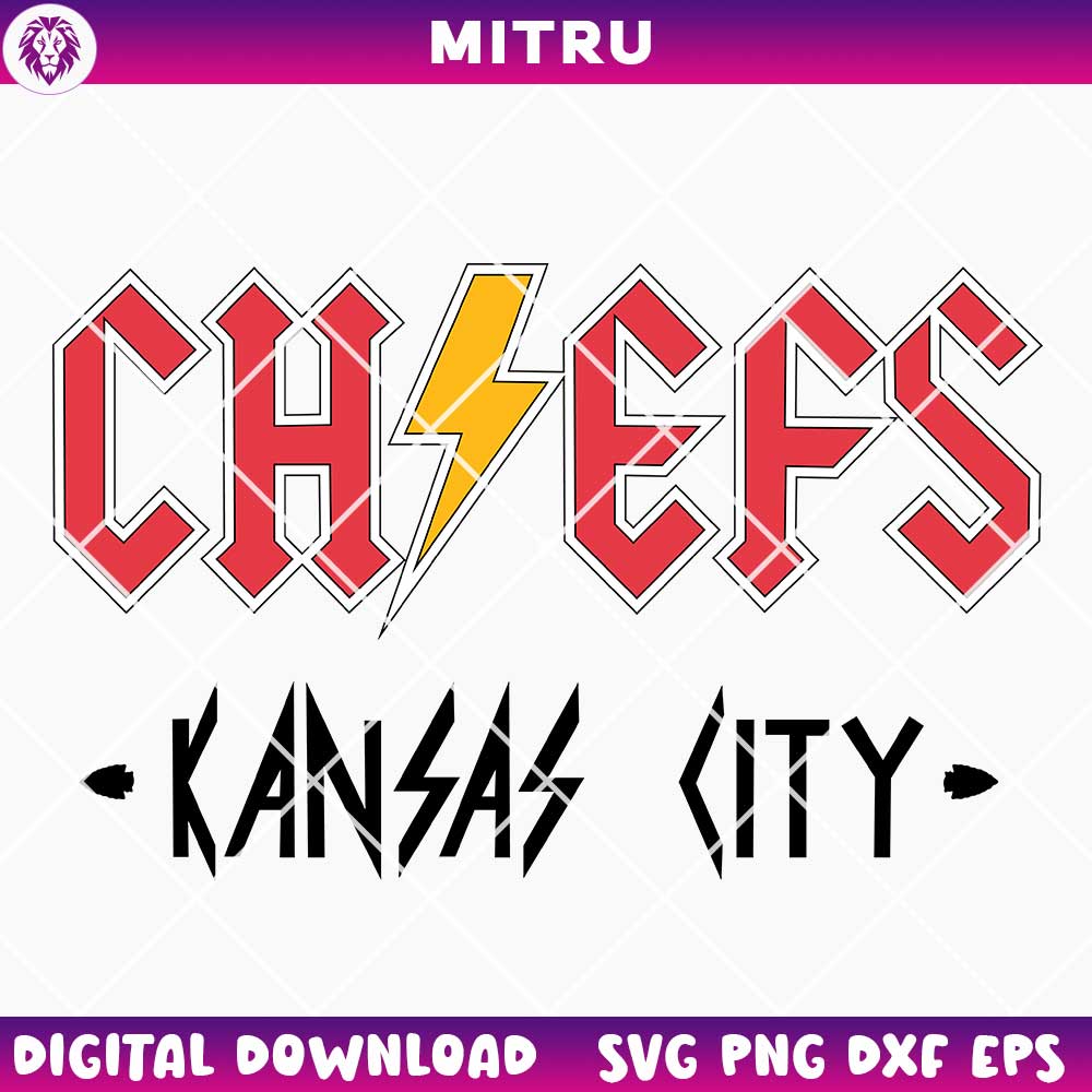 Kansas City Chiefs Metal Rock SVG PNG, Funny Chiefs SVG Instant Download