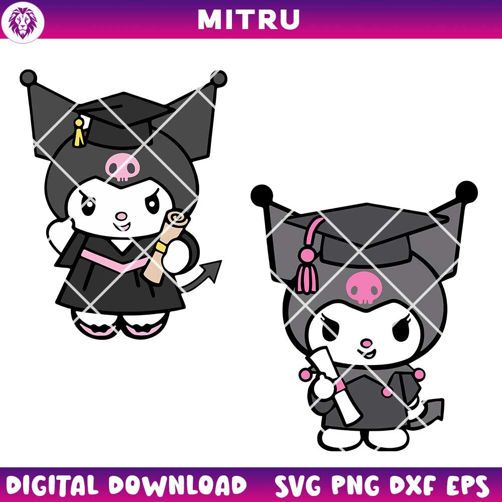 Kuromi Graduation SVG PNG, Sanrio Kuromi Graduate SVG