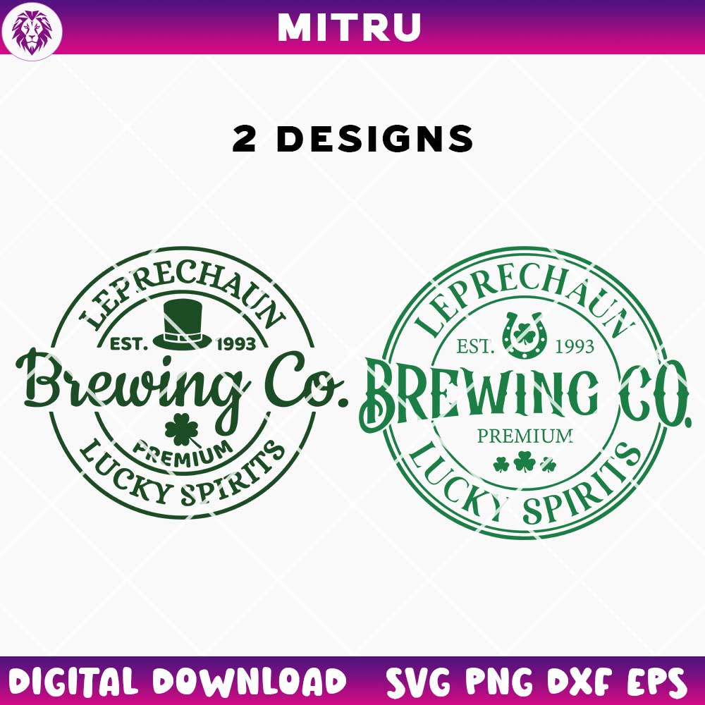 Leprechaun Brewing Co SVG PNG, Lucky Spirits SVG, Retro Vintage St Patricks Day SVG