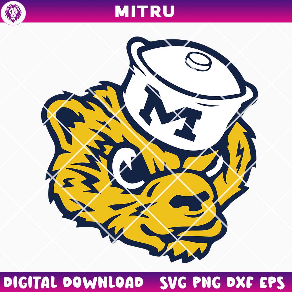 Michigan Wolverines Mascot Logo SVG PNG, Michigan College Football SVG