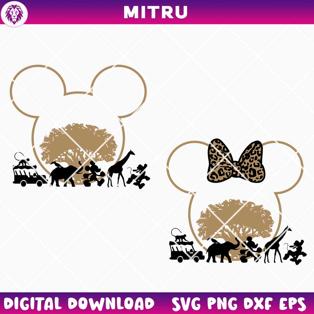 Mouse Ears Safari SVG PNG, Disney Animal Kingdom SVG, Vacay Mode SVG