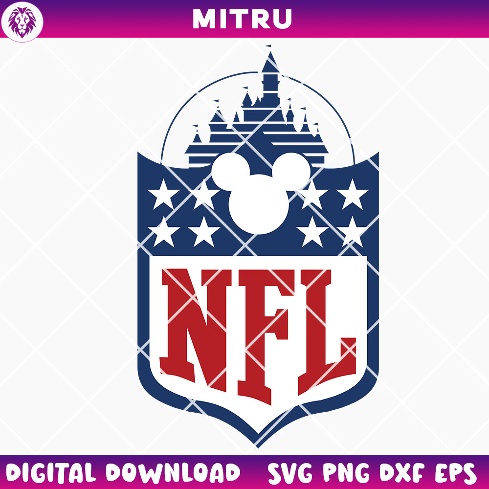 Mickey Mouse NFL Logo SVG PNG, Cute Disney Football SVG Cut Files