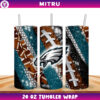 Philadelphia Eagles Glitter Straight Tumbler Wrap 20oz PNG Digital Download