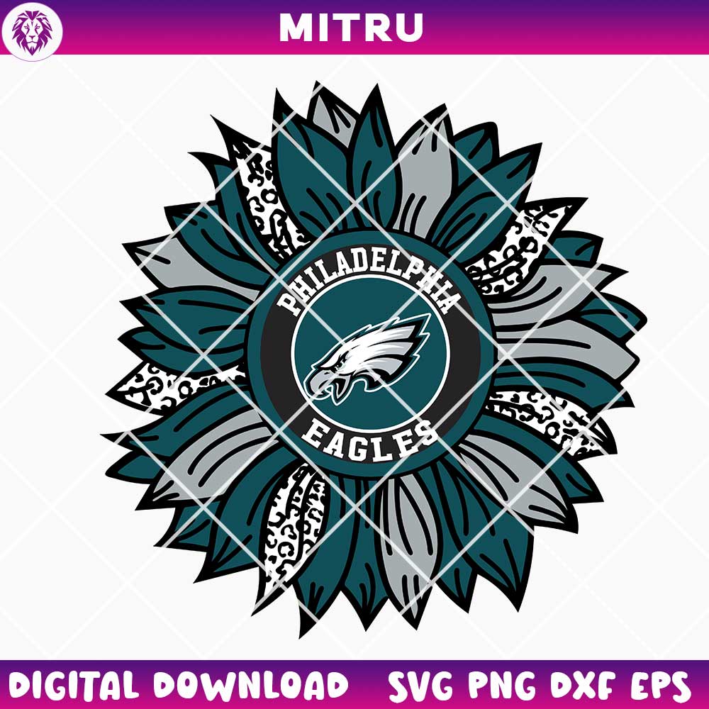 Philadelphia Eagles Sunflower SVG PNG Instant Download