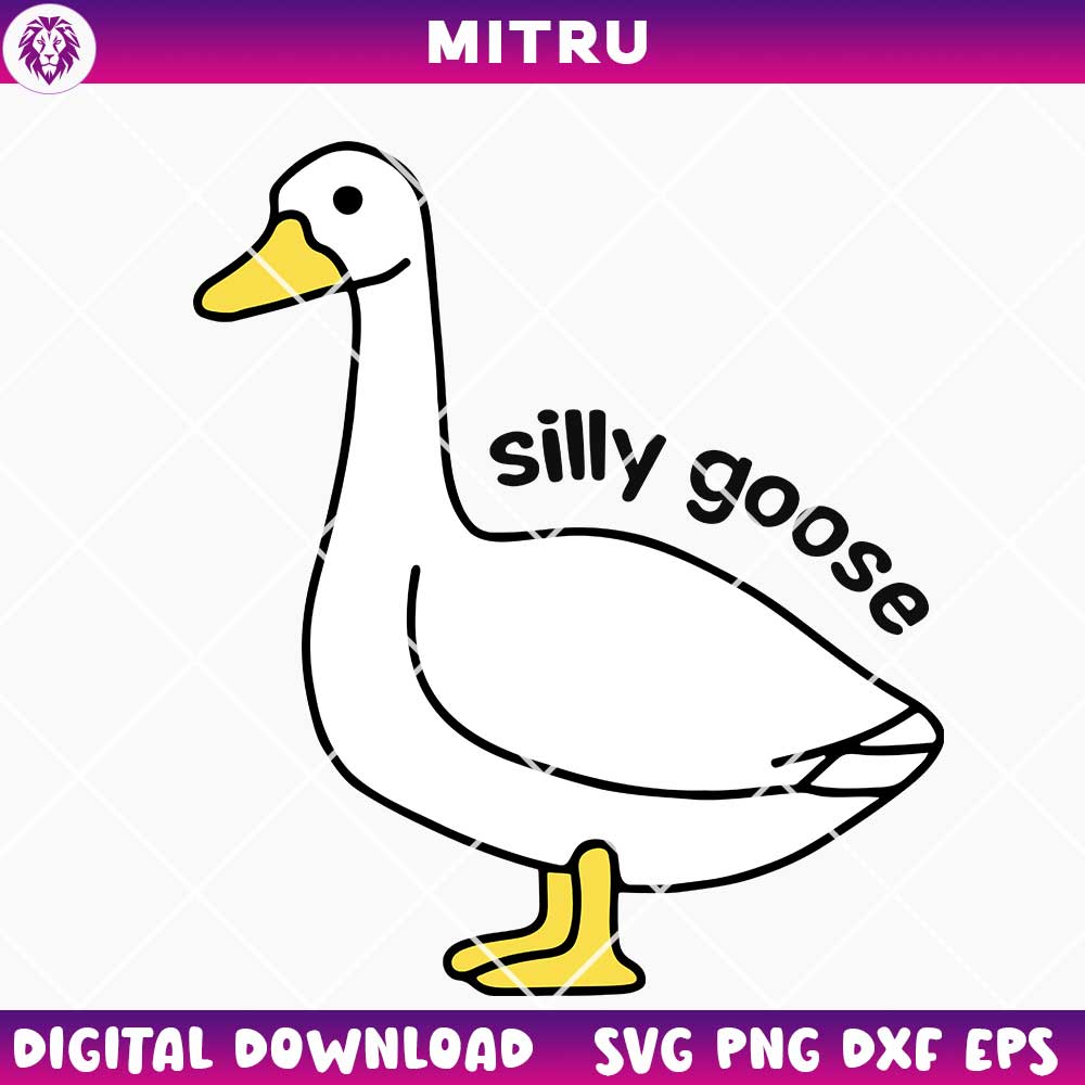 Silly Goose SVG PNG, Trendy Cute Goose SVG Shirt Design