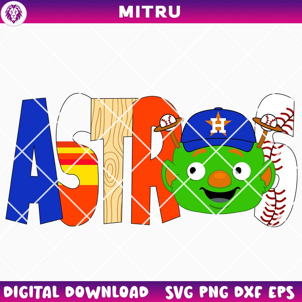 Astros SVG PNG, Orbit SVG, Mascot Orbit SVG, Houston Astros Alien SVG