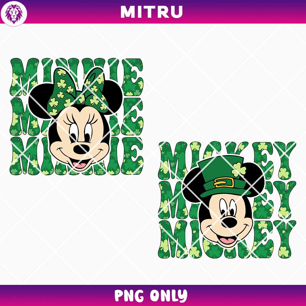 Disney Mouse Retro St Paddy's Day PNG, Disneyland Shenanigans PNG