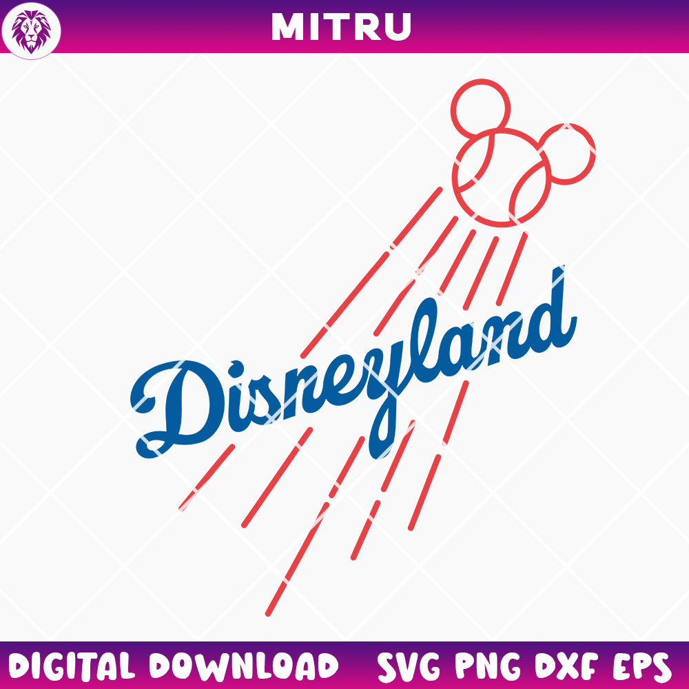 Disneyland Dodgers Logo SVG PNG, Los Angeles Mickey SVG, Cute LA Baseball SVG