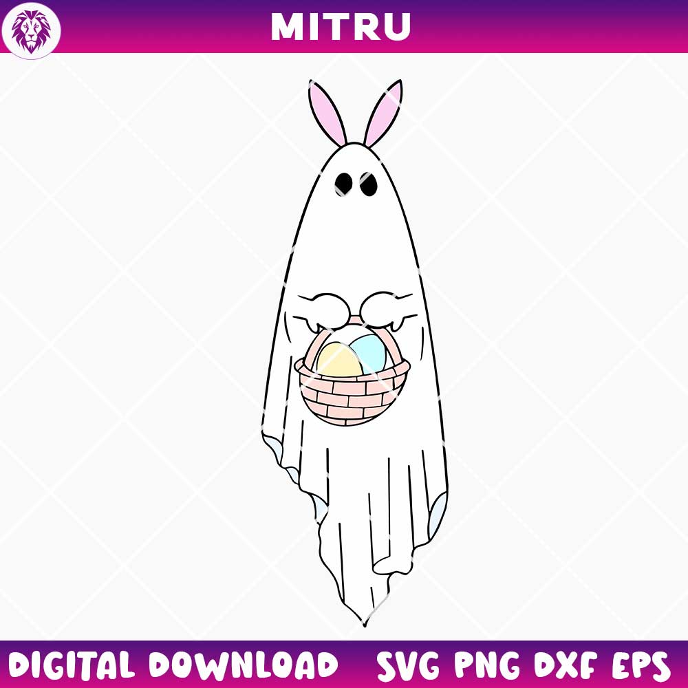 Easter Bunny Ghost SVG PNG, Cute Spooky Easter Day SVG