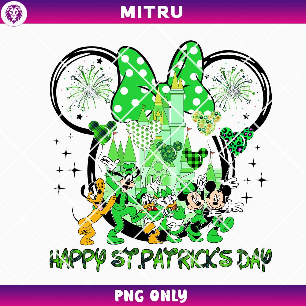 Happy St Patricks Day Minnie Ears PNG Digital Download