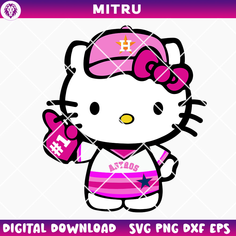 Pink Hello Kitty Houston Astros SVG PNG Clipart Design