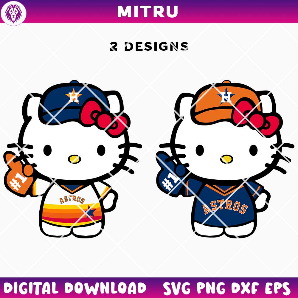 Houston Astros x Hello Kitty SVG PNG, Cute Astros MLB SVG