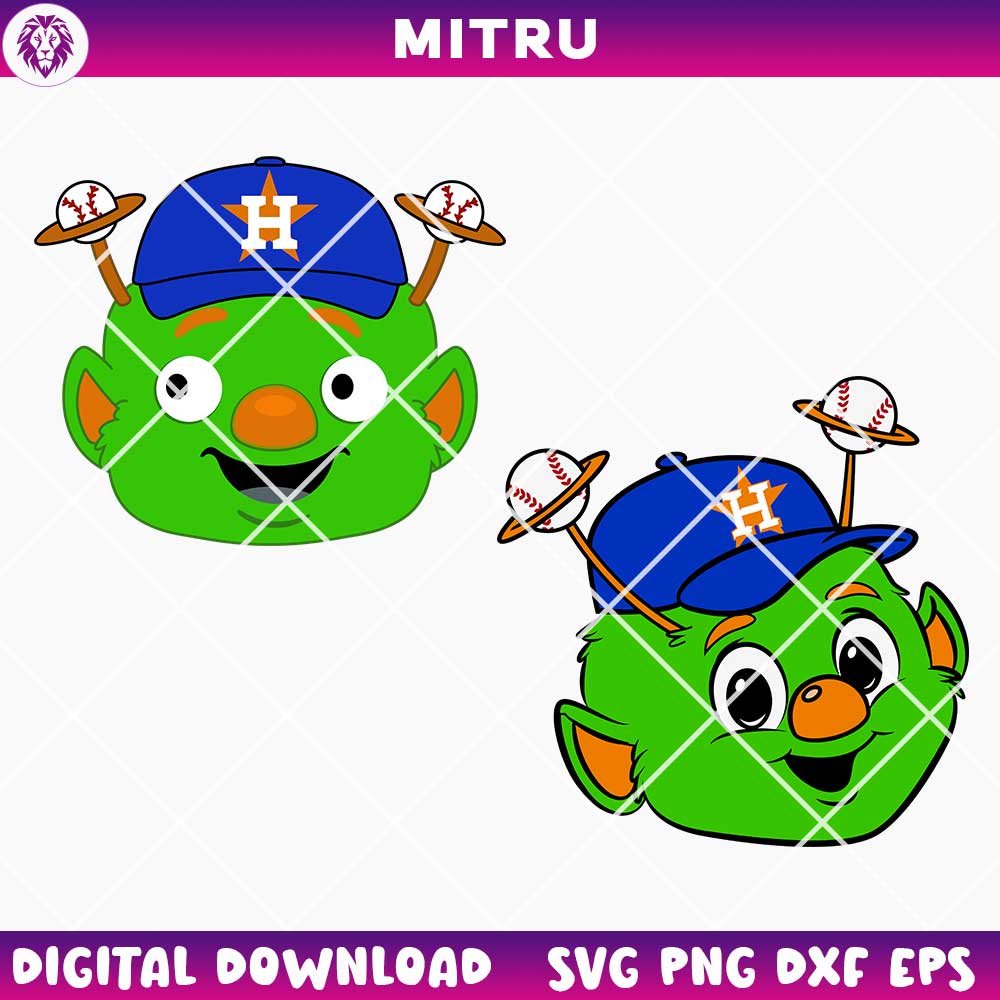 Houston Orbit Head SVG PNG, Funny Baseball Mascot SVG, Astros Team SVG