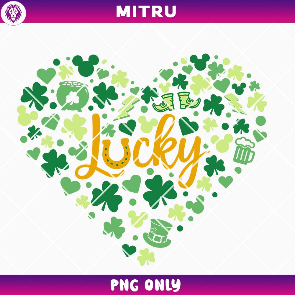 Lucky Heart PNG, Irish Shamrock PNG, Love St Patrick PNG