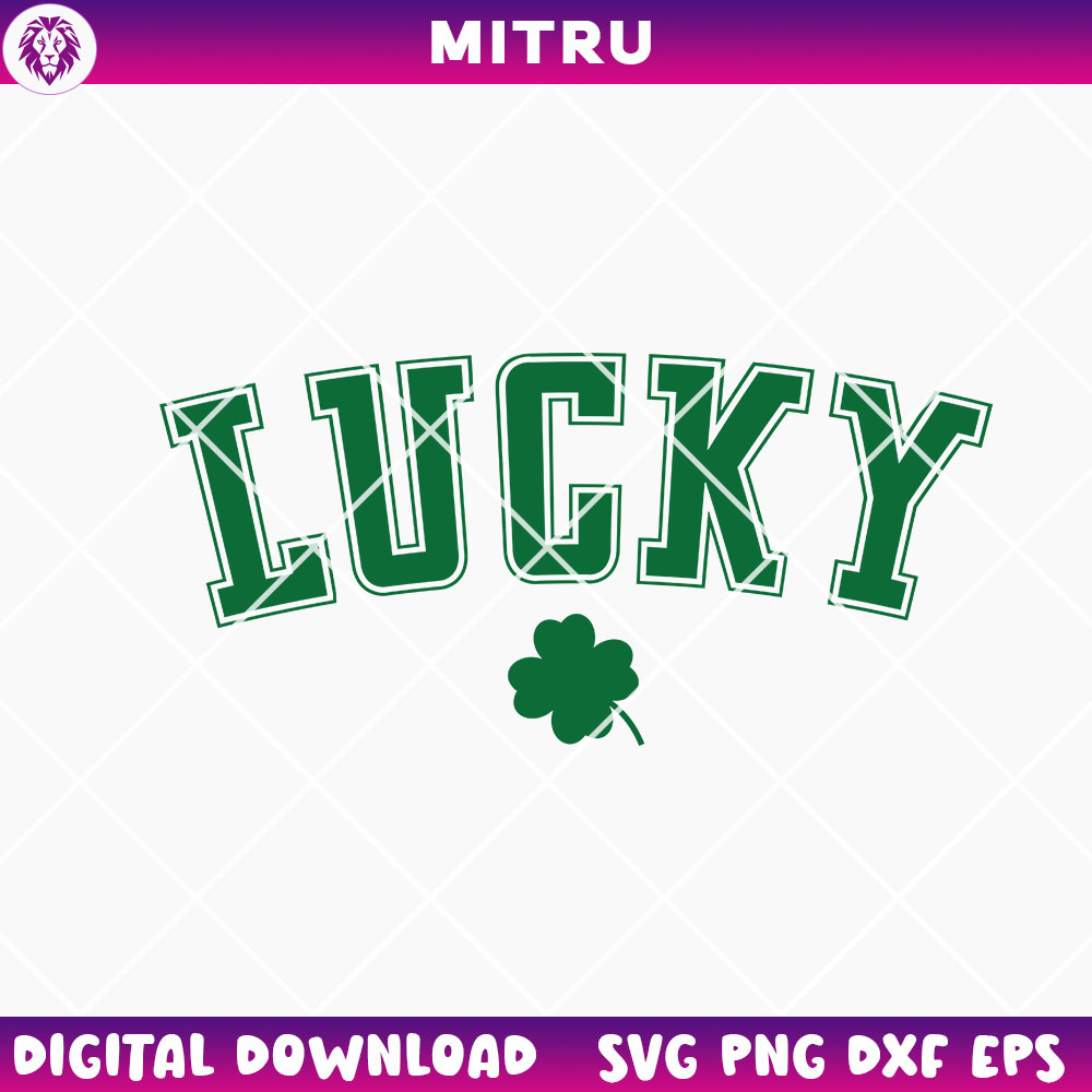 Retro Lucky SVG PNG, St Patricks Day SVG, Shamrock Leaf SVG