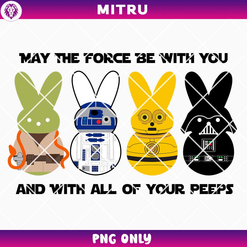 May The Force Be With You Easter PNG, Star Wars C3PO R2D2 Peeps PNG