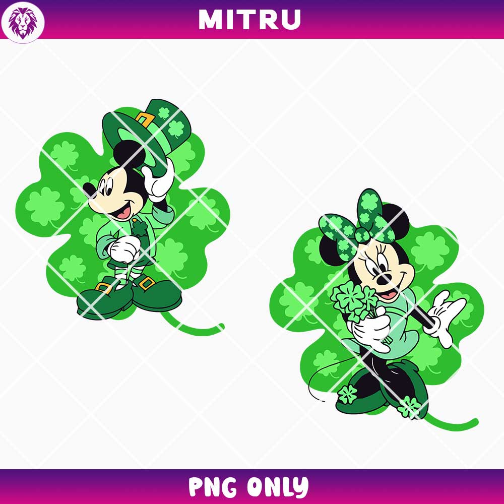 Mickey Mouse Leprechaun PNG, Shamrock Disney PNG, Minnie Irish Day PNG