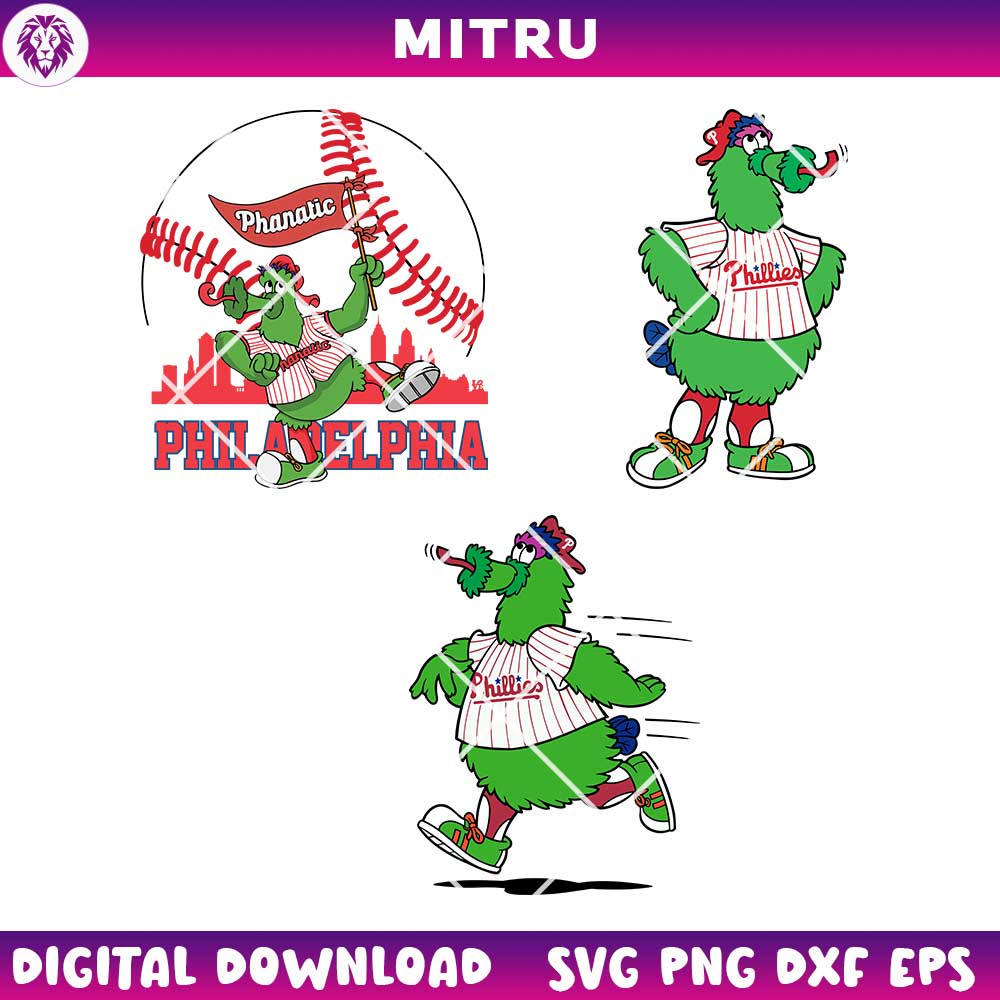 Philadelphia Phillies Mascot SVG PNG, Phanatic Baseball SVG Cricut Files