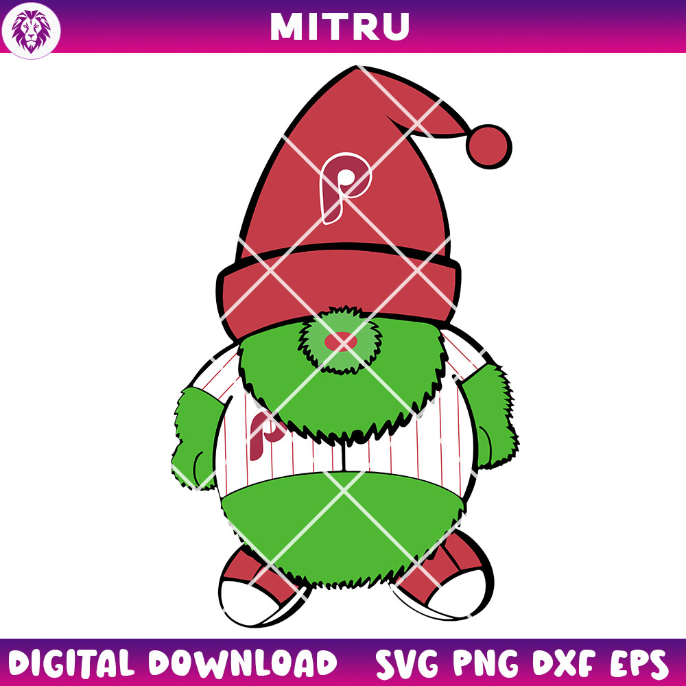 Phillie Phanatic Mascot Gnome SVG PNG, Gnomes Phillies SVG Vector