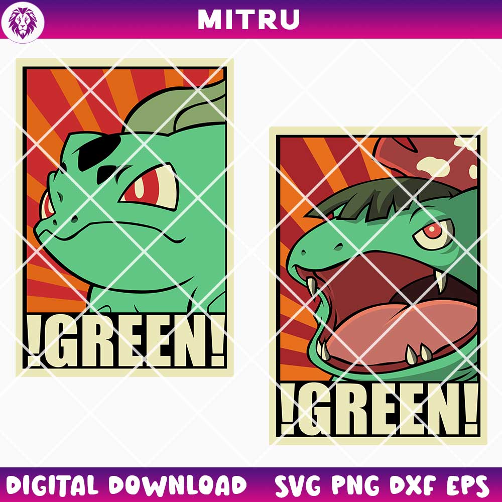 Pokemon Green SVG PNG, Bulbasaur SVG, Venusaur SVG