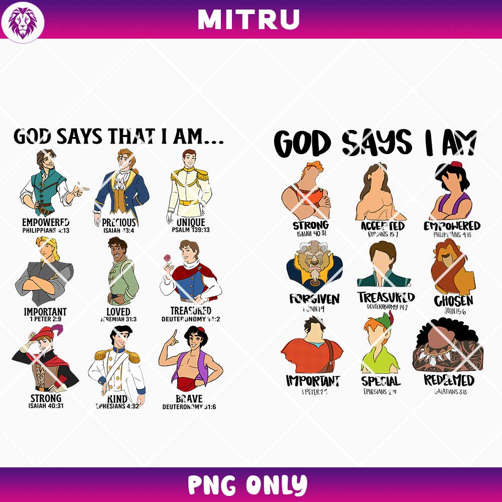 Prince Disney God Says I Am PNG, Religious PNG