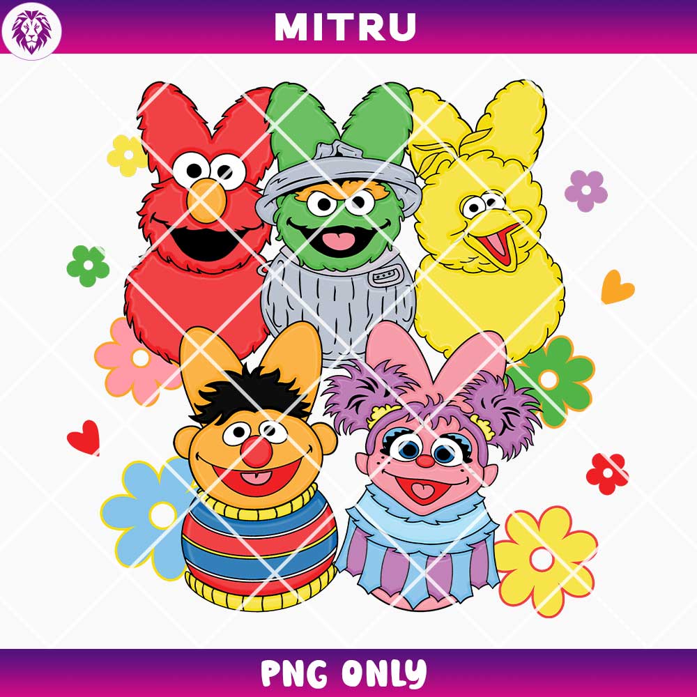 Easter Peeps Sesame Street PNG, Funny Muppets Easter PNG