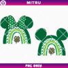 St Patricks Day Rainbow Mouse Ears PNG, Leopard Clover PNG, Lucky Day Disney PNG