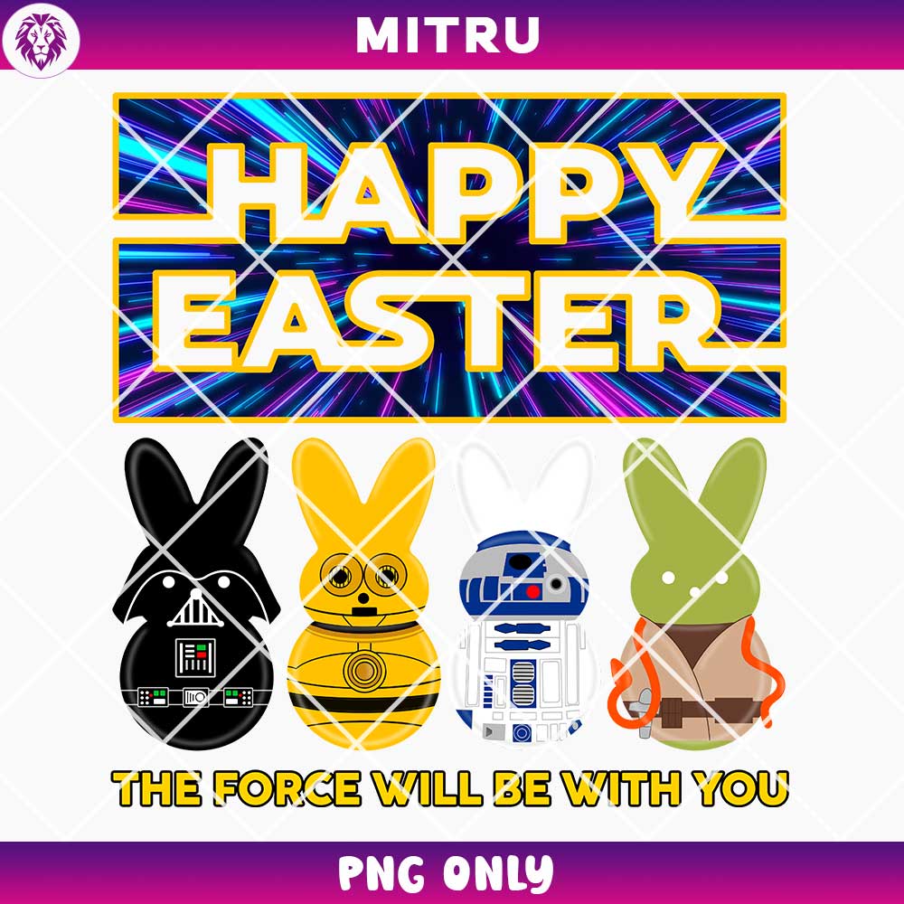 Star Wars Friends Happy Easter PNG, Baby Yoda Darth Vader Peeps PNG