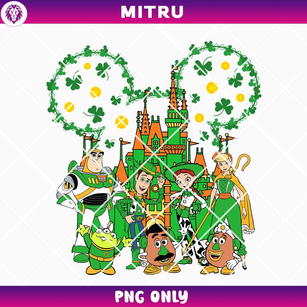 Toy Story Disney Castle St Patrick's Day PNG Digital Files