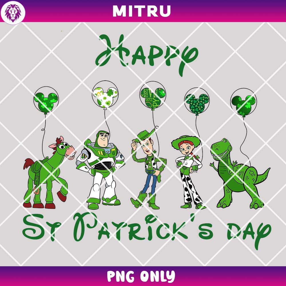 Toy Story Friends Happy St Patricks Day PNG, Buzz Lightyear Paddy's Day PNG