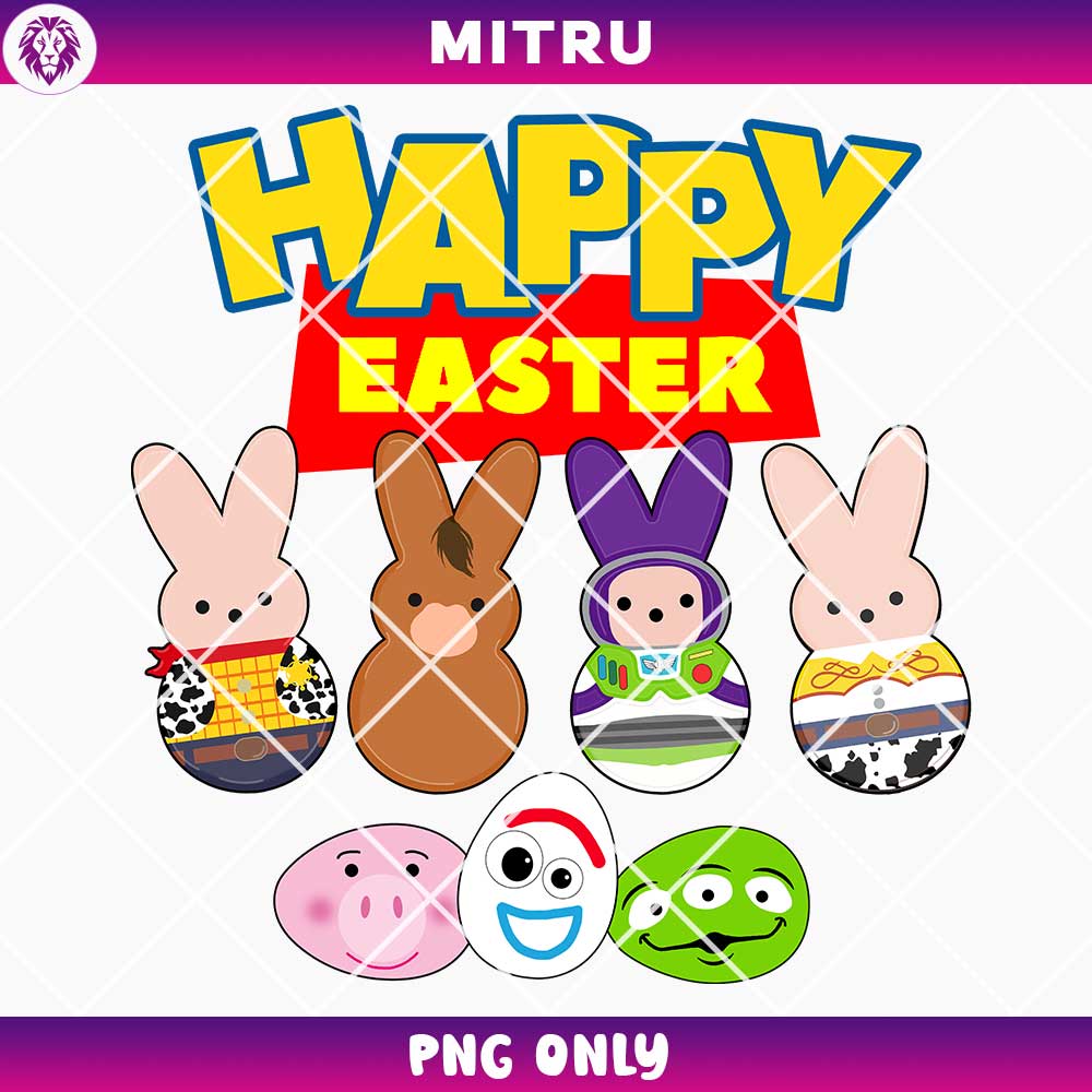 Toy Story Happy Easter PNG, Easter Egg PNG, Woody Buzz Lightyear Peeps PNG