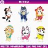 Bluey x Paw Patrol Characters SVG PNG, Bluey Chase SVG, Rubble Jack Dog SVG