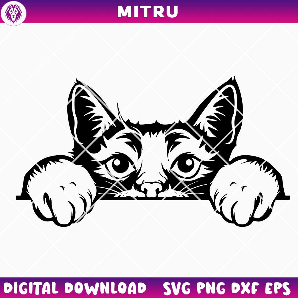 Cat Peeking SVG PNG, Cute Kitten SVG