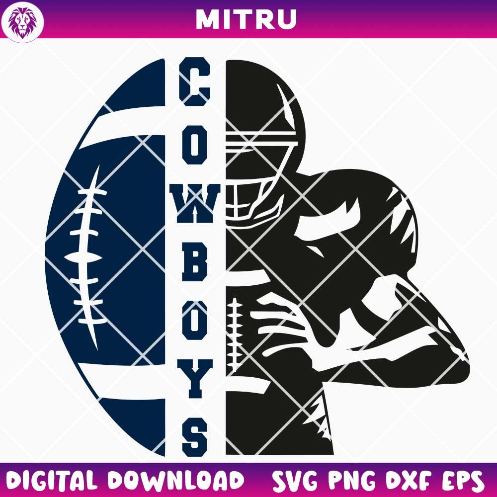 Cowboys Football Player SVG PNG, Dallas NFL SVG