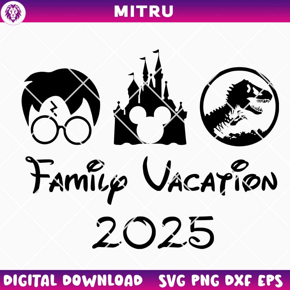 Family Vacation 2025 Disney SVG PNG, Universal Studios SVG, Funny Disney Trip SVG