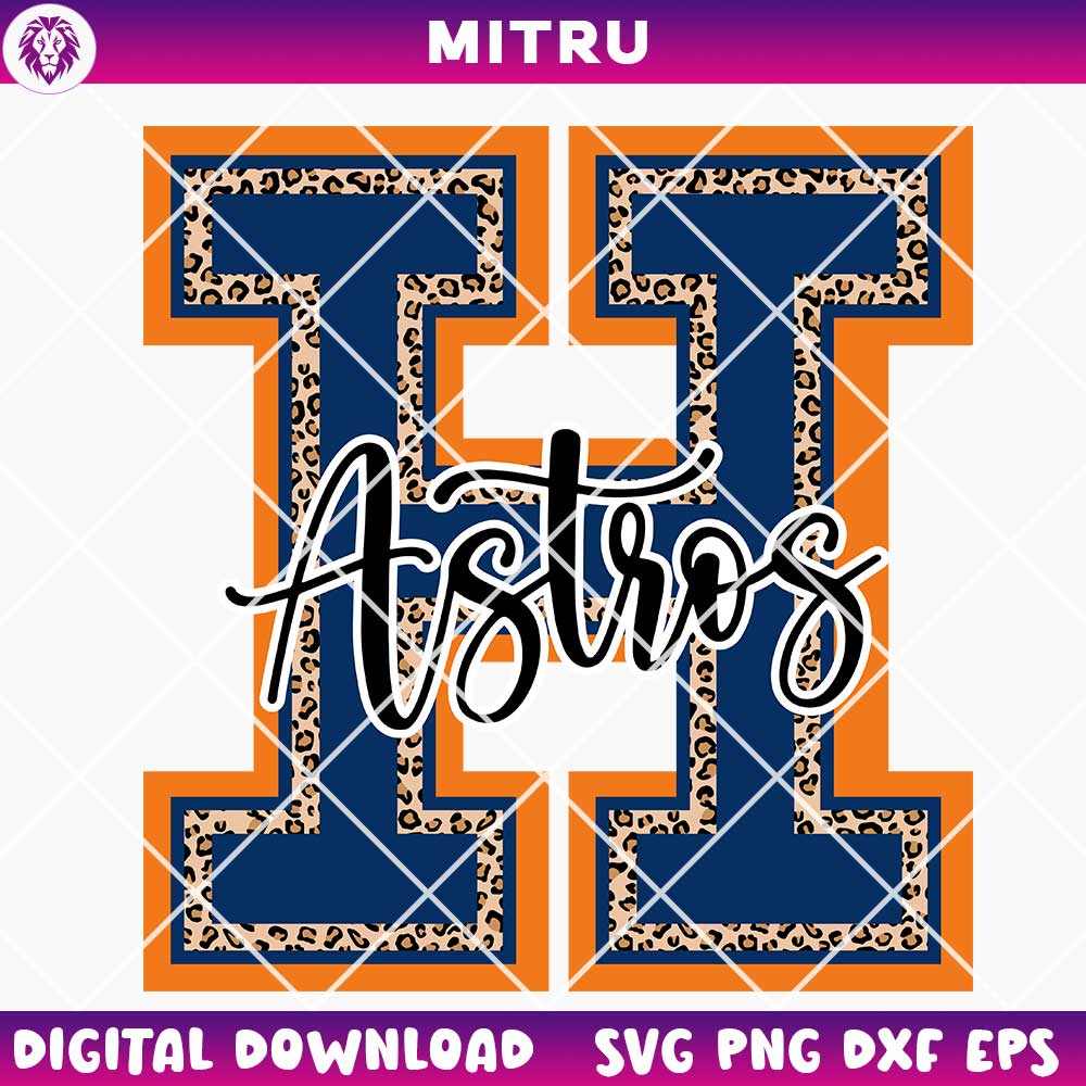 H Astros Leopard SVG PNG, Houston Astros SVG